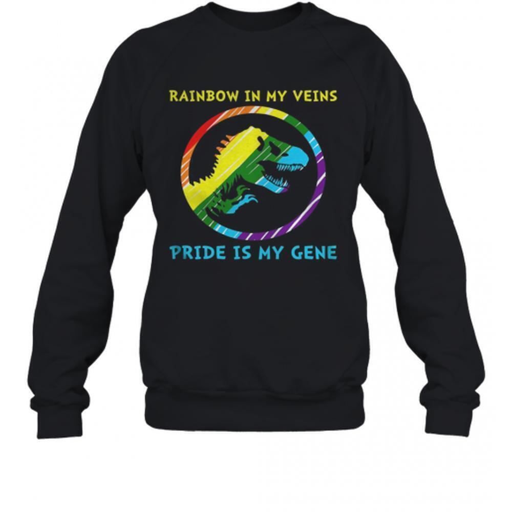 Lgbt Dinosaur Rainbow In My Veins Pride Is My Gene Sweatshirt